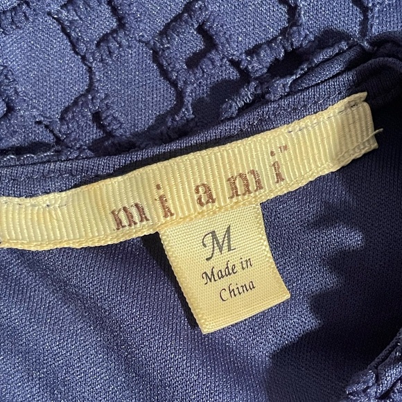 Miami Sleeveless Blue Crochet Cutout A-Line Mini Dress, Size M - Picture 4 of 4